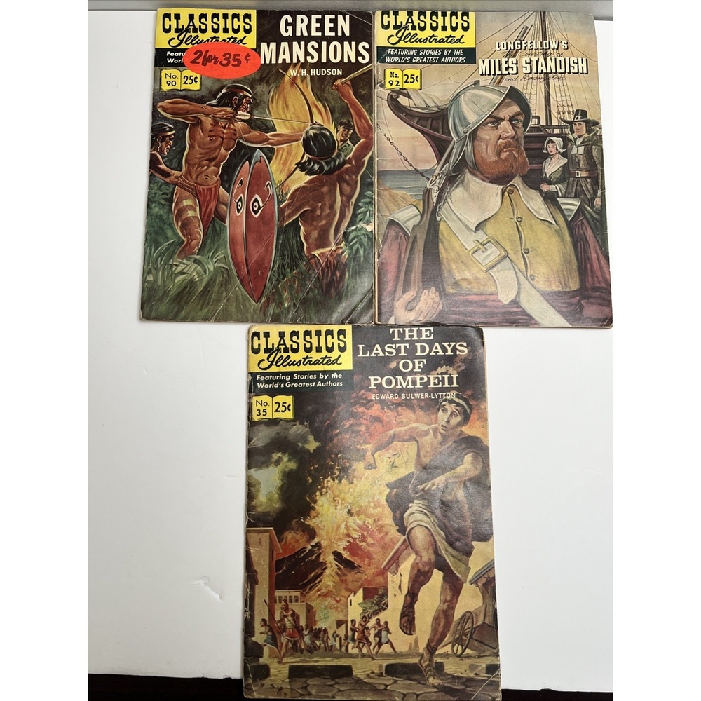 Vintage Classics Illustrated Comic Books Lot Of 3 - Volume No. 35 90 92‎